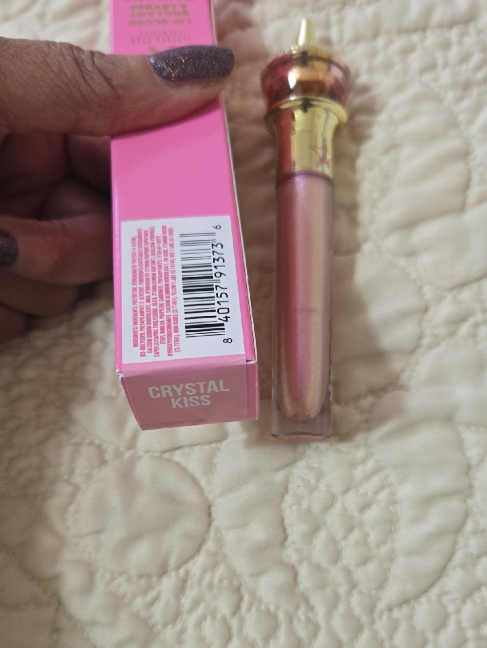 Crystal Kiss Lip Gloss – Shimmery Pink Crystal Kiss